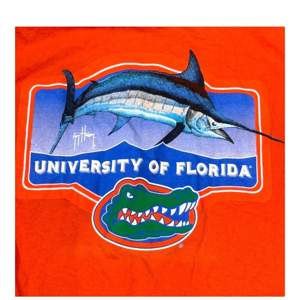 Guy Harvey University Of Florida UF Gators Orange Graphic T-Shirt S Swordfish FL